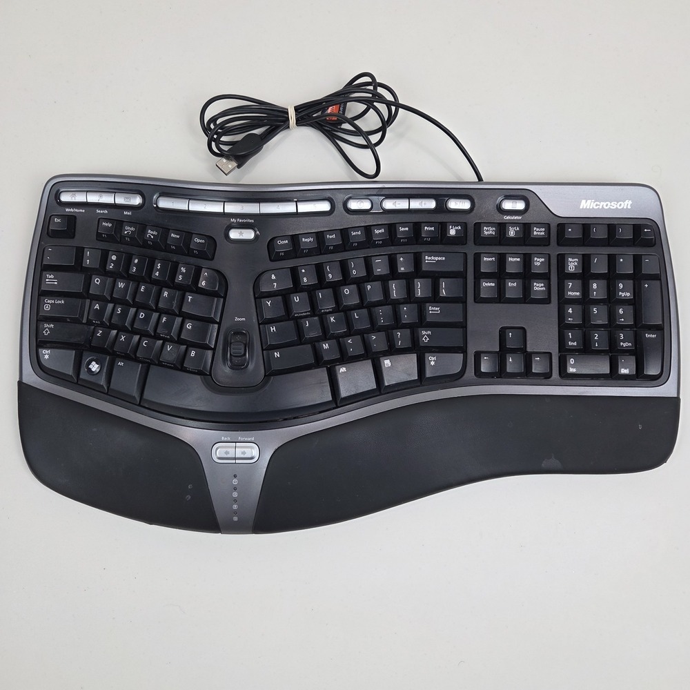 Microsoft Natural Ergonomic USB Wired Keyboard 4000 V1.0 Black KU-0462